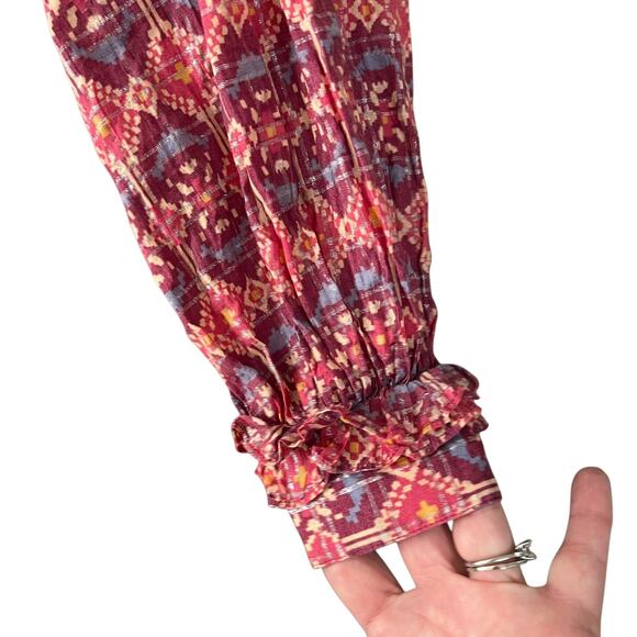 Sezane Emmy Blouse Pink Ruffle Top Size 36 US Size 4 / Small - Picture 3 of 10